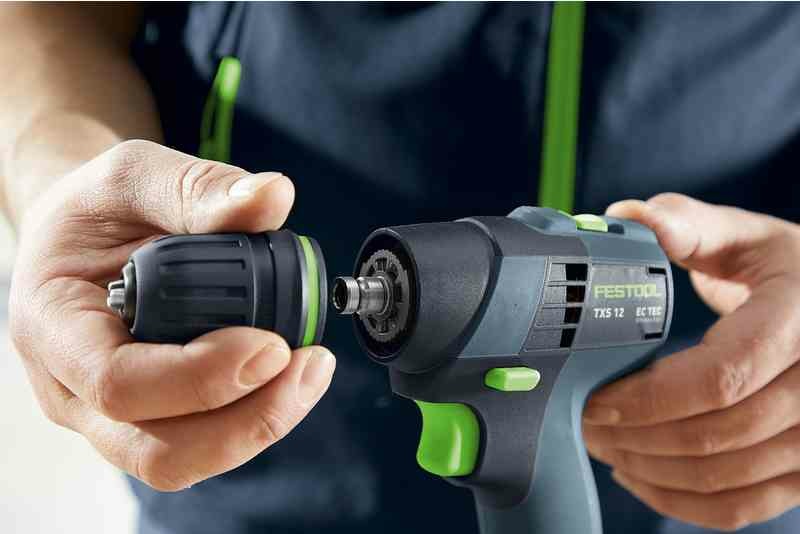 Festool TXS 12 2,5-Plus Trapano Avvitatore a Batteria Professionale con Mandrino da 1-10 mm, 2 Batterie e Valigetta, Coppia 30 Nm, Ergonomico e Compatto
