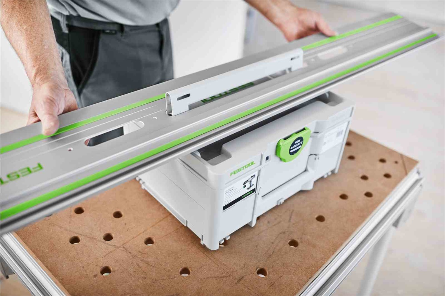 Festool FS 1400/2-KP Binario di guida 1400 mm Grigio con cuscinetti adesivi