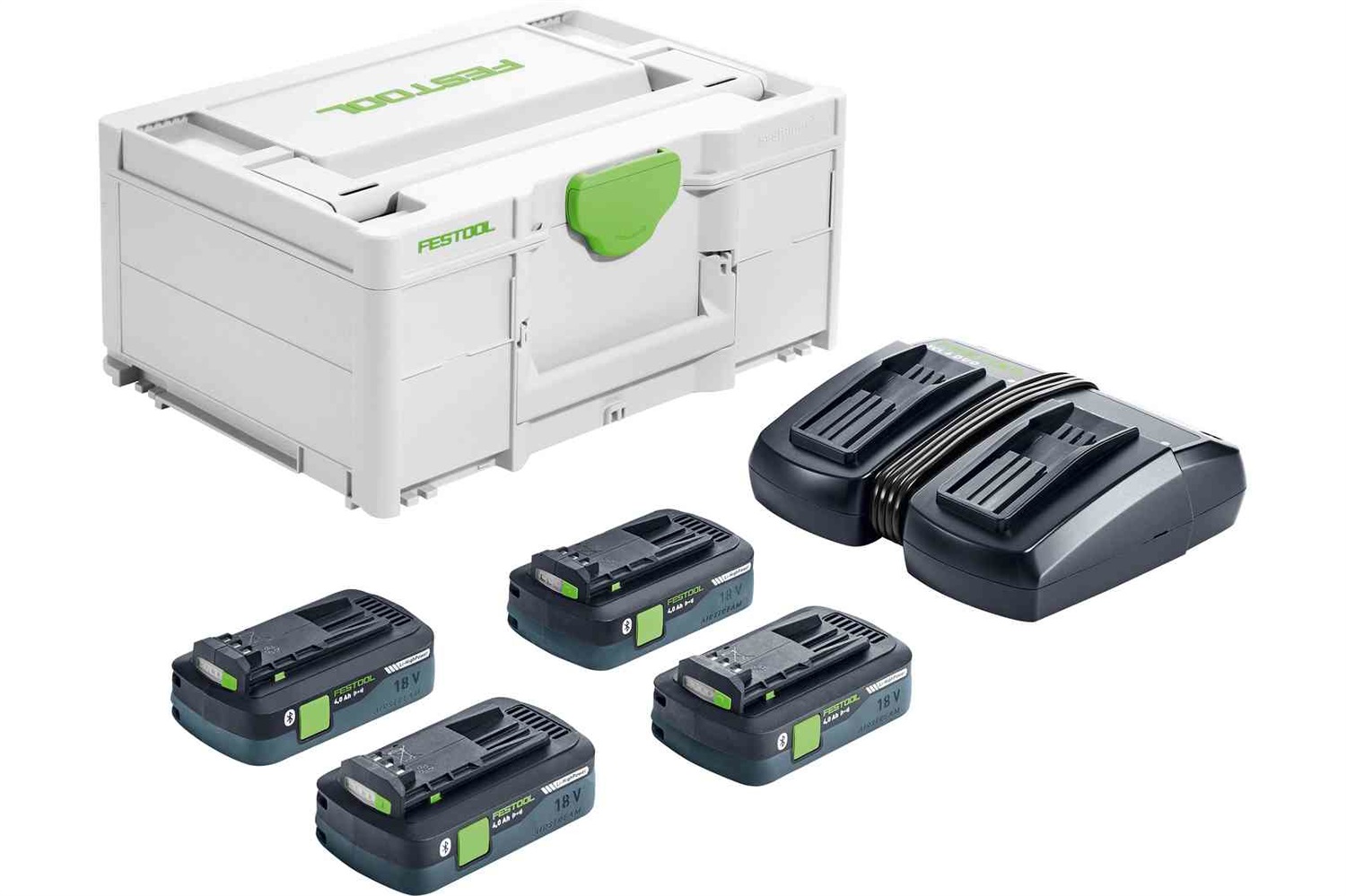 Festool Set Energia SYS 18V - 4 Batterie 18V 4Ah HPC-ASI e Caricabatterie TCL 6 DUO