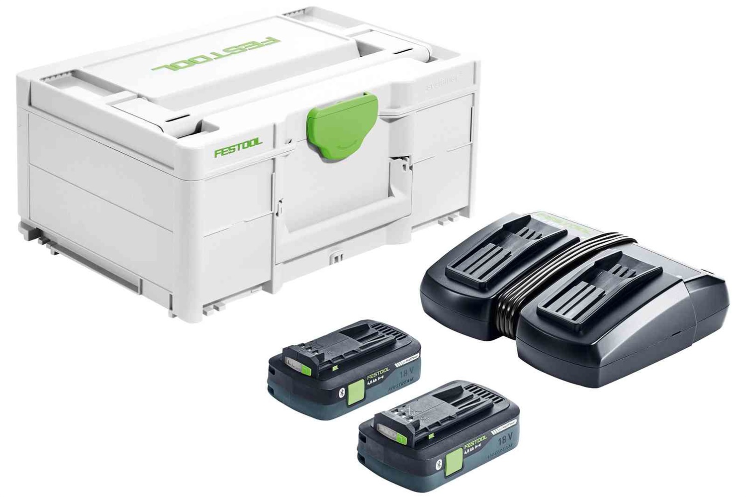 Festool Set Energia SYS 18V con 2 Batterie 4Ah HPC-ASI e Caricabatterie TCL 6 DUO
