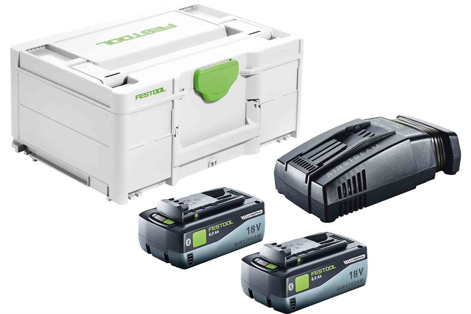 Festool Set Energia 18V 2x8Ah HP-ASI con Caricabatterie SCA 16 - Compatibile con Utensili da 18 Volt