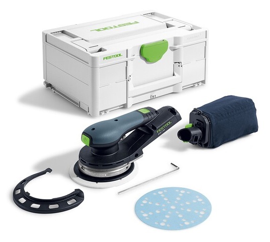Festool ETSC 2 150-Basic Levigatrice Orbitale a Batteria 18V con Piatto D:150 mm e Anello Luminoso Integrato