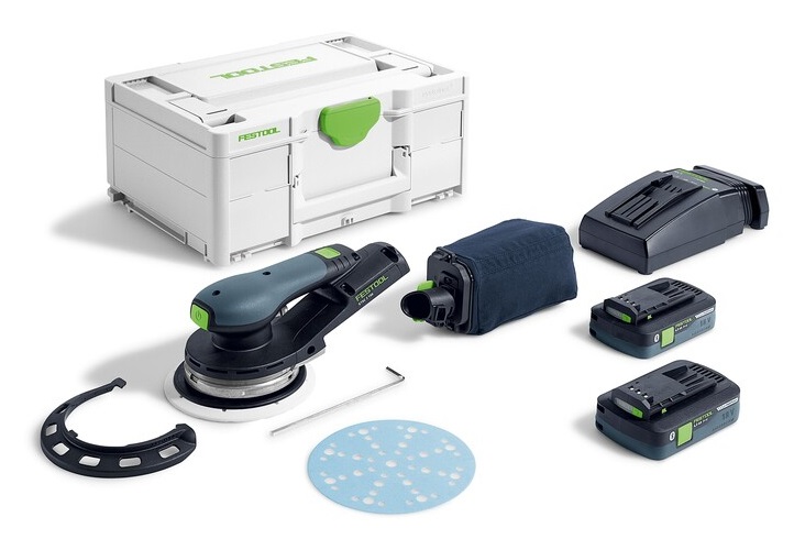 Festool ETSC 2 150 4,0 I-Plus Levigatrice Orbitale a Batteria con Luce LED, 150 mm, 10000 Giri/min, Ergonomica e Basse Vibrazioni