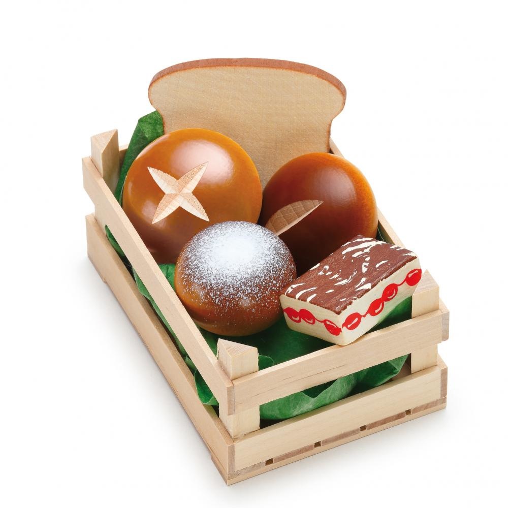 Erzi 28237 Set di Prodotti da Forno in Legno Multicolore - 5 Pezzi per Gioco di Ruolo