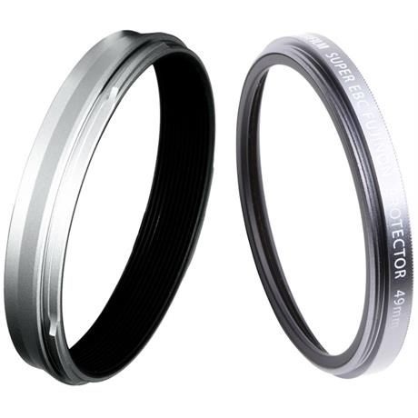 Fujifilm Weather Resistant Kit per X100V Argento - Include Anello Adattatore AR-X100 e Filtro Protettivo PRF-49
