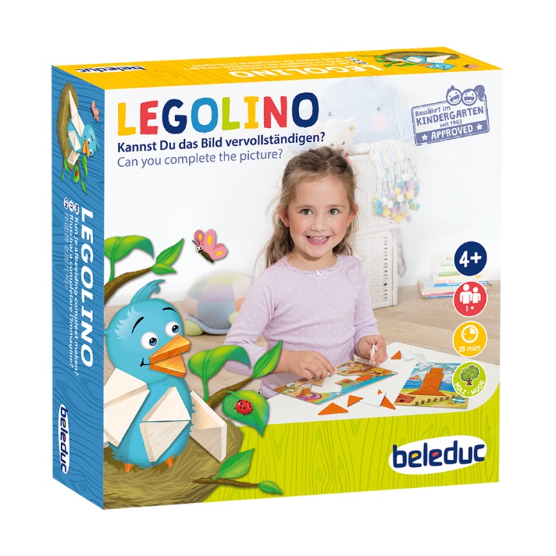 Beleduc LEGOLINO - Gioco Educativo con 15 Schede Illustrate per Sviluppo Creativo e Apprendimento Divertente