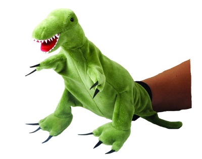 Beleduc Marionetta T-Rex - 29 cm, Morbida e Coccolosa, per Bambini a Partire da 3 Anni