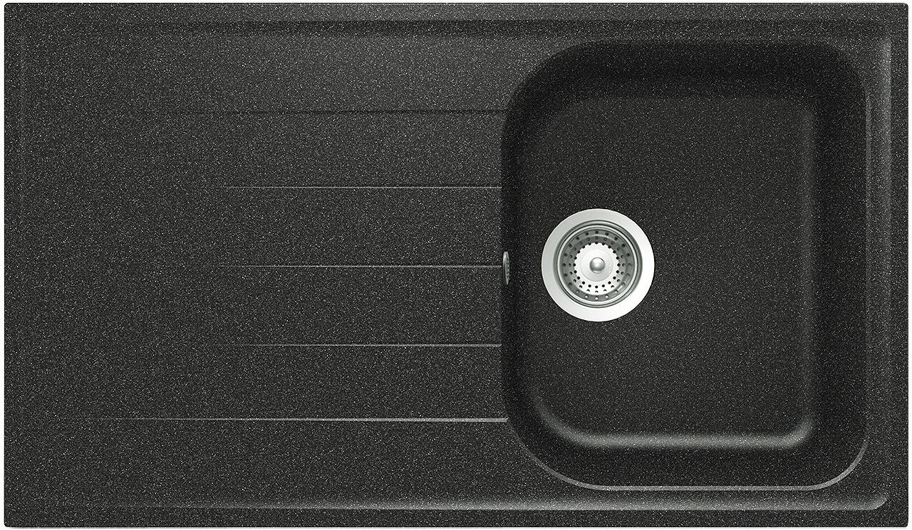 Schock Lithos D100 Lavello Incasso 1 Vasca 86 x 50 cm con Gocciolatoio Reversibile in Cristalite® Antracite
