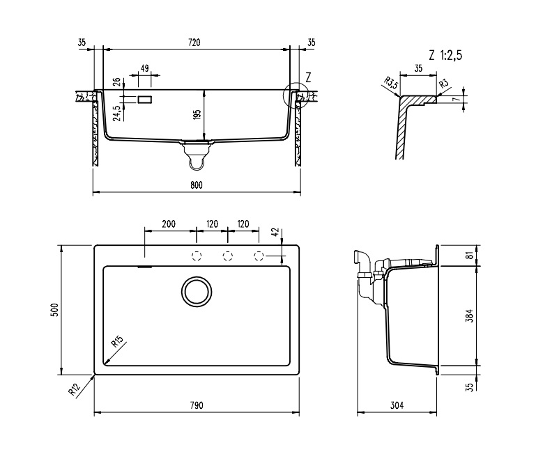 Schock Signus N100XL Lavello 1 Vasca Sopratop/Sottotop 79 x 50 cm in Cristadur® Premium Bronze