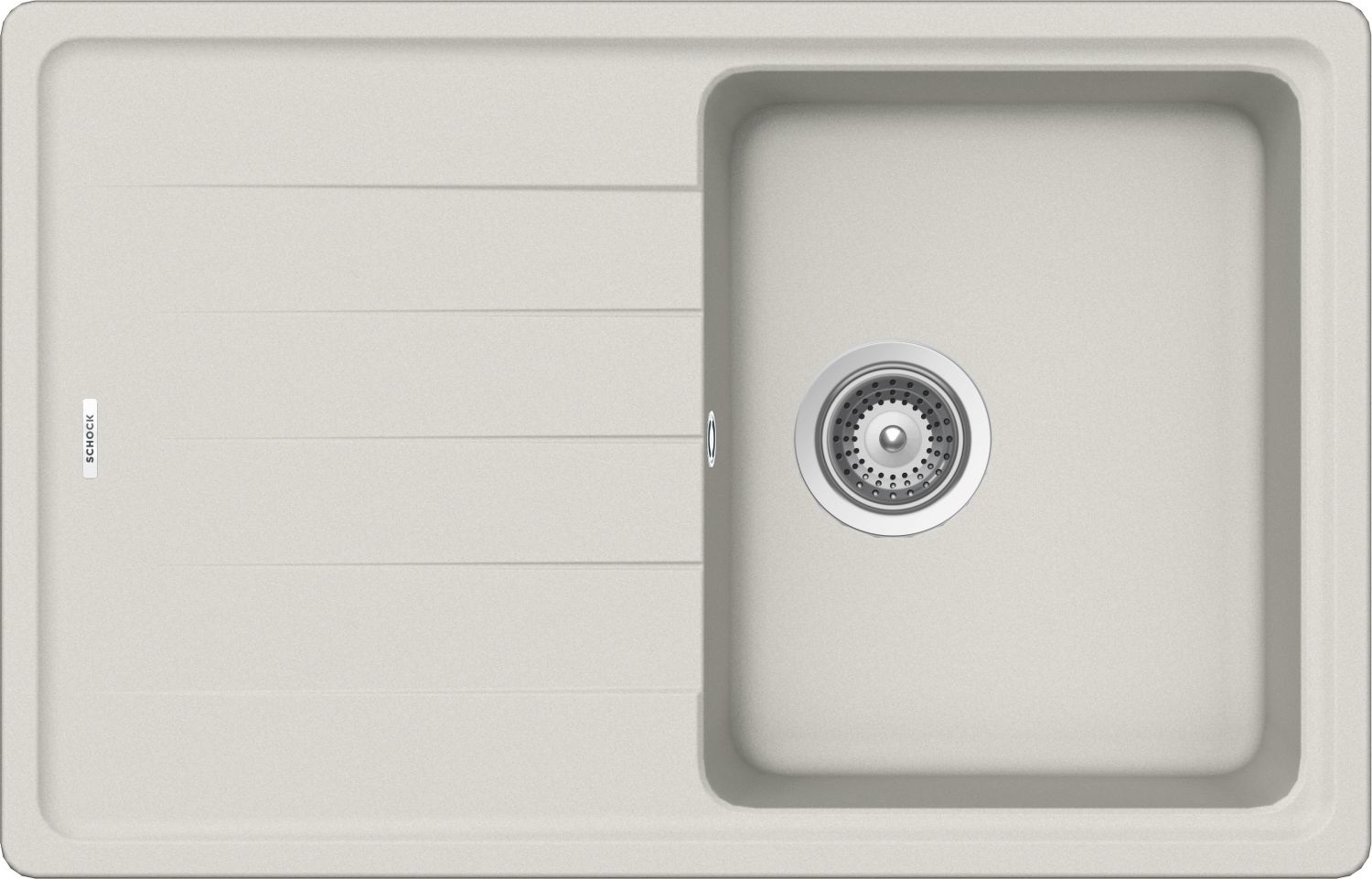 Schock ELEMENT D100S Lavello 1 Vasca Sopratop/Sottotop 78 x 50 cm con Gocciolatoio Reversibile in Cristalite® New Alumina