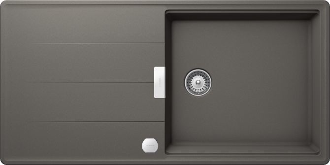 Schock Tia D100L Lavello 1 Vasca Reversibile Sopratop/Sottotop 100 x 50 cm in Cristadur® Premium Silverstone