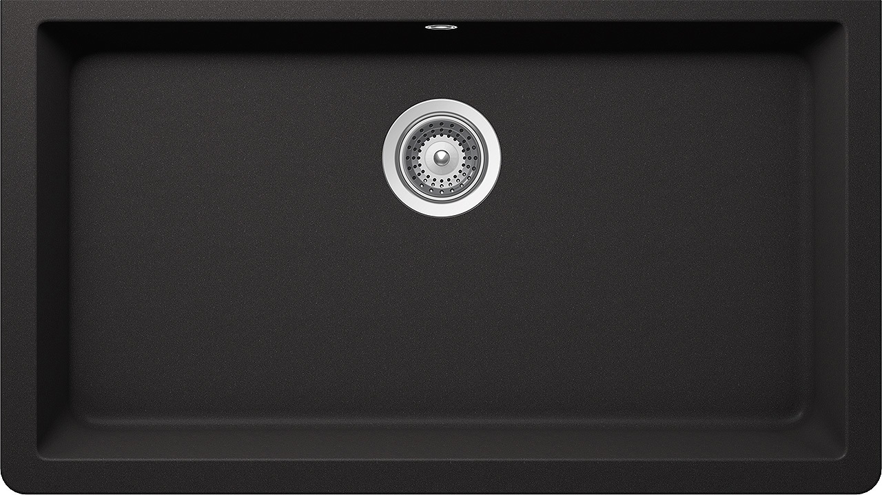 Schock Solido N100XL Lavello 1 Vasca Sopratop/Sottotop in Cristalite® Nero Assoluto - 838,2 x 469,5 mm