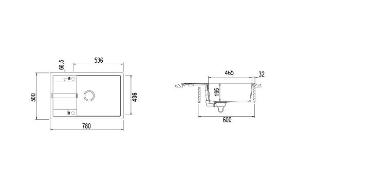 SCHOCK Primus D100XS Lavello Cucina 1 Vasca Large con Gocciolatoio Reversibile in Cristalite® Asphalt 780x500mm