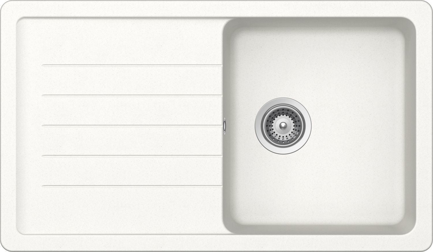 Schock ELEMENT D100 Lavello 1 Vasca Sopratop/Sottotop 86 x 50 cm con Gocciolatoio Reversibile - Cristalite Bianco Assoluto