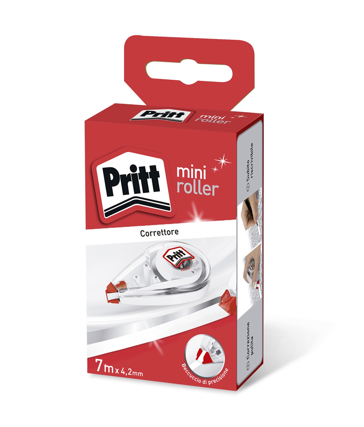 Pritt Correttore a Nastro Mini Roller 4,2 mm x 7 m - Design Compatto e Sostenibile