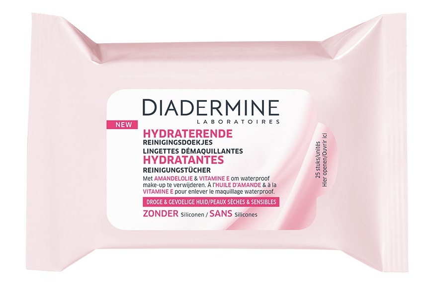 Diadermine Salviette Struccanti Idratanti 25 pz - Rimozione Trucco e Impurità per Pelle Secca e Sensibile