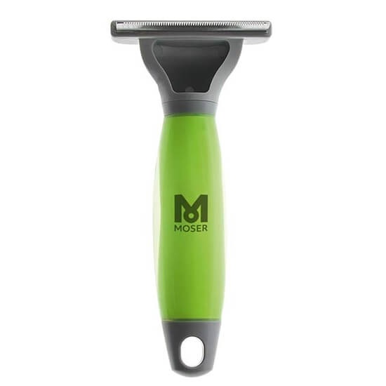 Moser Pettine per Sottopelo per Cani a Pelo Corto - Denti Piccoli, Manico in Gel