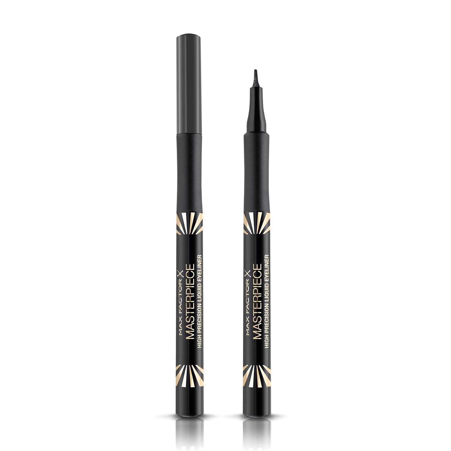 Max Factor Masterpiece High Precision Eyeliner Liquido 15 Charcoal - 1 ml, Punta a Forma di Spatola, Formula Antimacchia