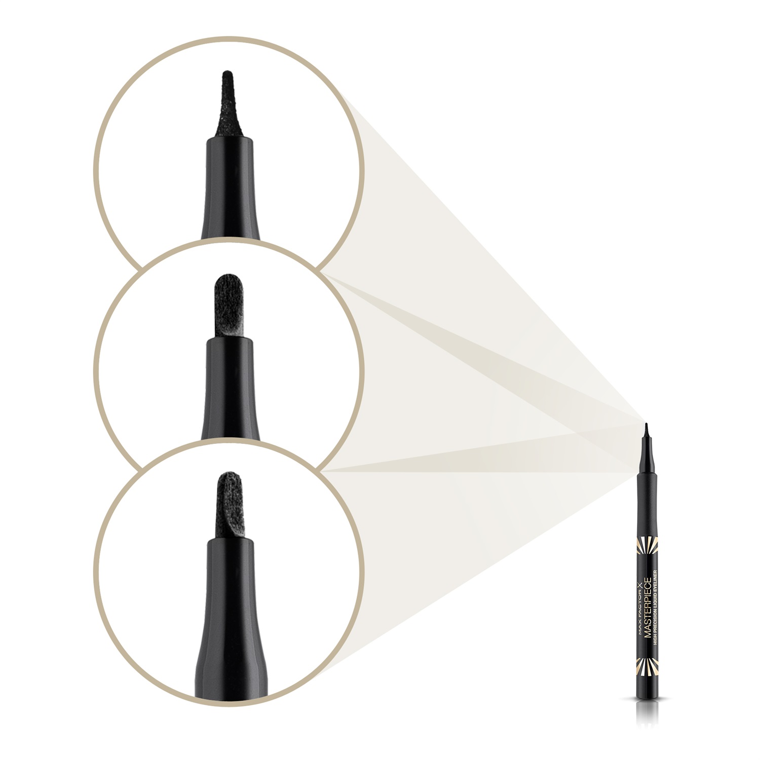 Max Factor Masterpiece High Precision Eyeliner Liquido 15 Charcoal - 1 ml, Punta a Forma di Spatola, Formula Antimacchia