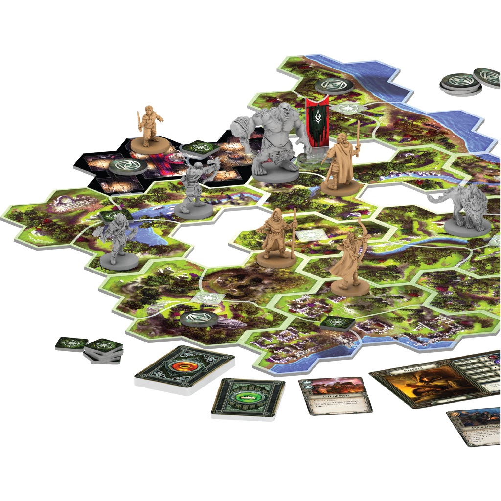 Fantasy Flight Games Il Signore degli Anelli: Viaggio attraverso la Terra di Mezzo - L'Ombra della Guerra, Espansione, Gioco Esperto, Dungeon Crawler, 1-5 Giocatori, Età 14 , 60 Minuti, Tedesco