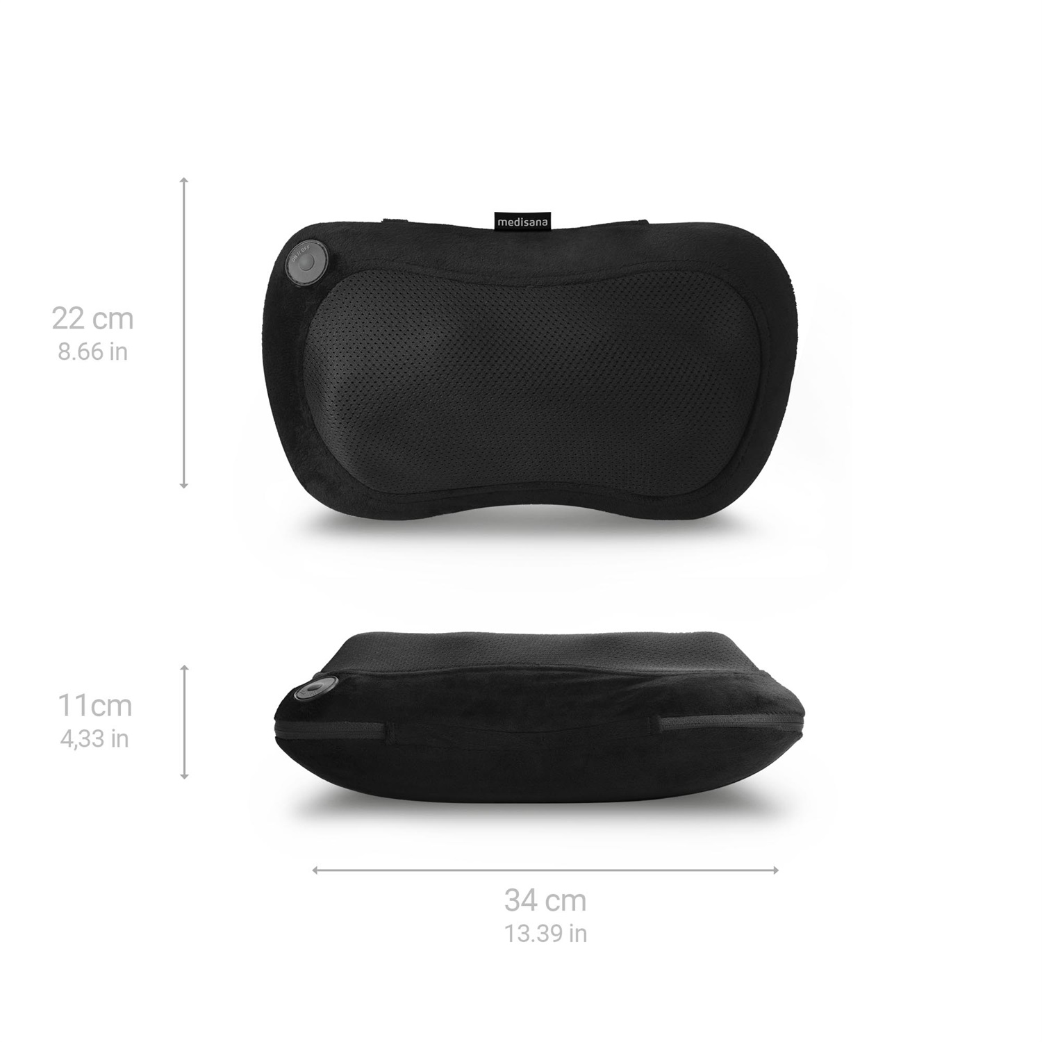 Medisana MC 200 Cuscino per Massaggio Shiatsu con Funzione Calore, 4 Teste Rotanti e Luce Rossa per Collo, Spalle, Schiena e Gambe