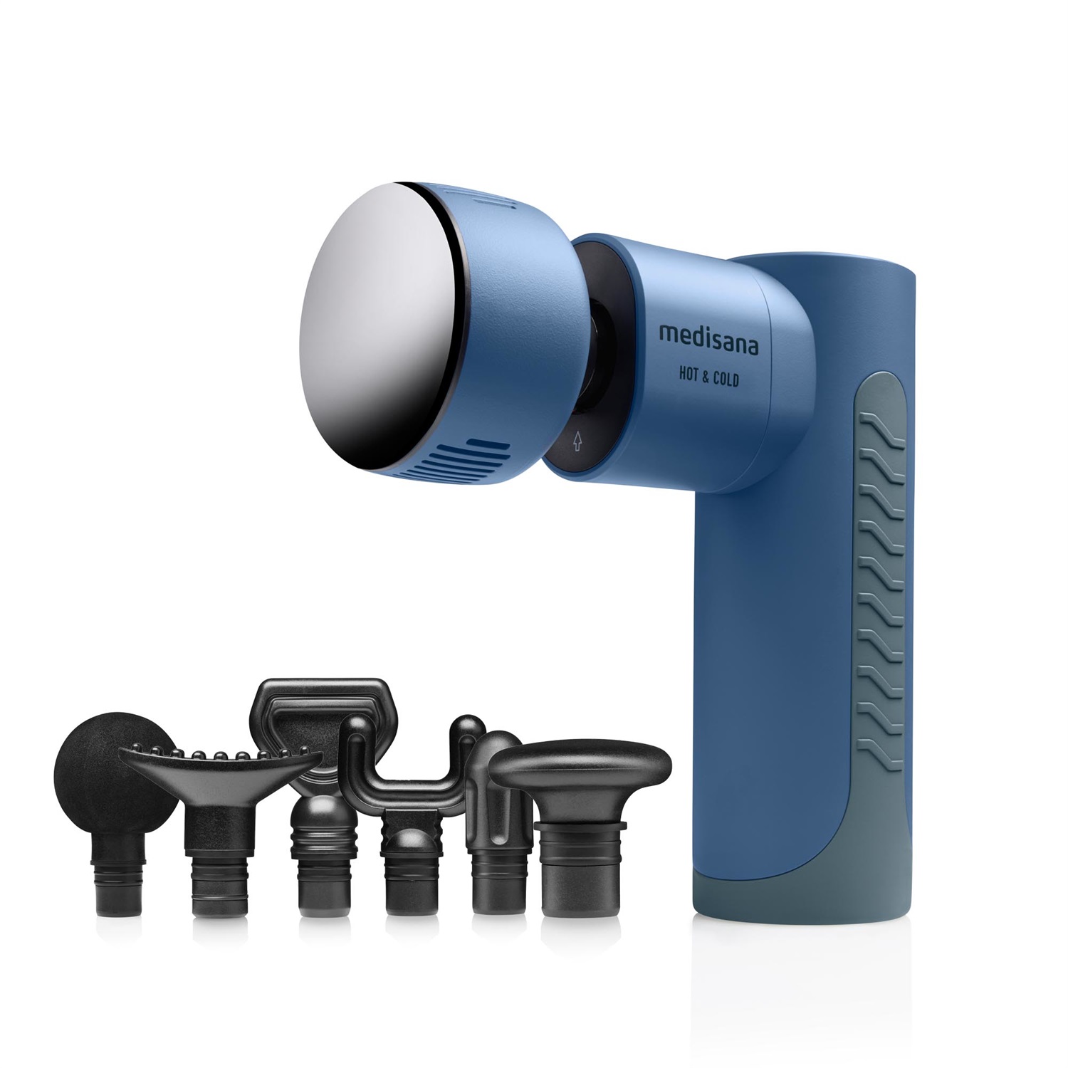 Medisana MG 600 Pistola per Massaggio Muscolare Elettrica con Funzione Calore e Freddo, 7 Accessori e 3 Livelli di Vibrazione