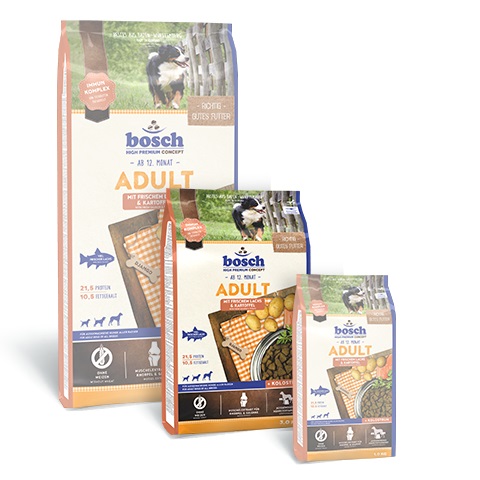 Bosch Adult Fish & Potato Cibo Secco per Cani Adulti 3 kg - Senza Frumento e Zucchero, Ricco di Proteine Animali