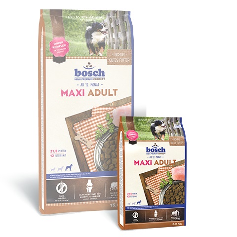 Bosch HPC Maxi Adult 3 kg - Cibo secco per cani adulti di razze grandi, senza frumento e zucchero, con pollame speciale