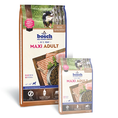 Bosch Adult Maxi 15 kg - Alimento Secco Completo per Cani Adulti di Razze Grandi con Pollame, Privo di Frumento