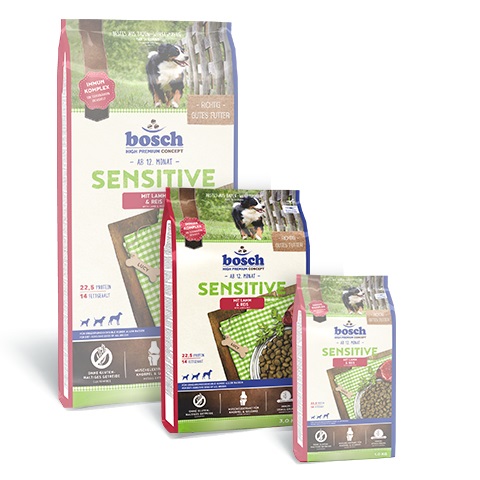 Bosch HPC Sensitive Cibo Secco per Cani 3 kg - Agnello e Riso, Senza Glutine e Zucchero, Ideale per Cani con Intolleranze Alimentari