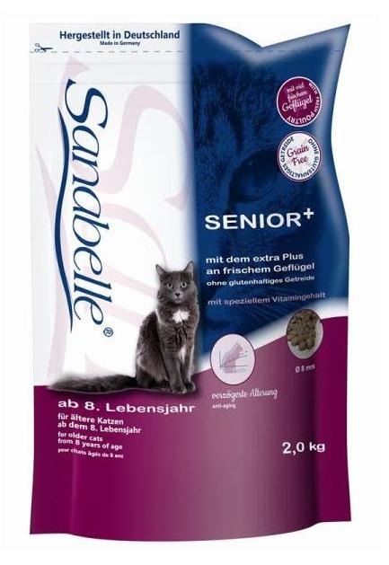 Sanabelle Senior Cibo Secco per Gatti con Pollame - 2 kg, Ricco di Carne e Facilmente Digeribile
