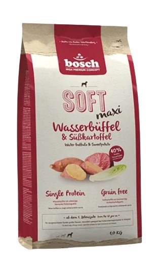 BOSCH HPC Soft Maxi Bufalo Asiatico e Patate Dolci - Alimento Secco Completo per Cani Adulti di Taglia Grande - 1 kg
