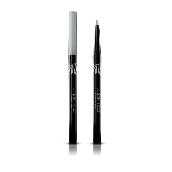 Max Factor Eyeliner Excess Intensity 05 Excessive Silver - Lunga Durata 12h, Waterproof, Punta di Precisione