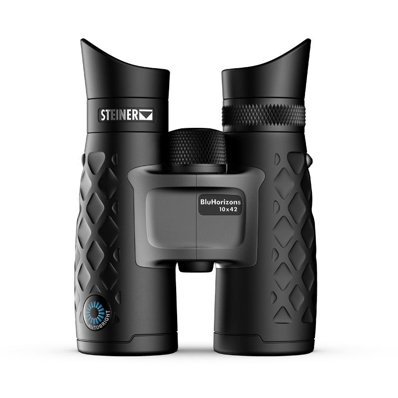 STEINER Binocolo BluHorizons 10x42 - Ottica di qualità tedesca, Nero e Grigio, con tecnologia Autobright e messa a fuoco Fast-Close-Focus