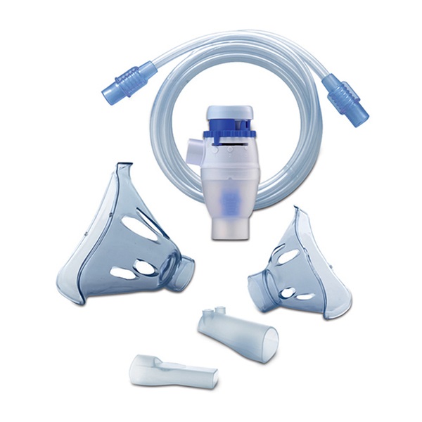Omron A3 Complete Kit - Ricambio Ampolla Regolabile, Tubo, Mascherina Pediatrica, Mascherina Adulti, Forcelle Nasali e Boccaglio