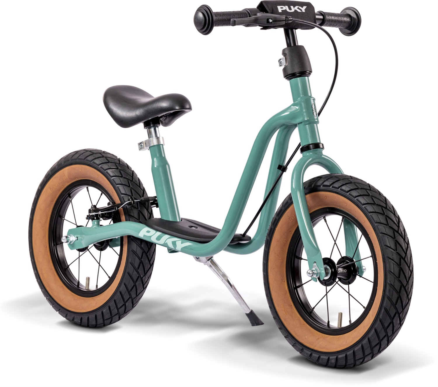 Puky LR XL BR - Bicicletta senza pedali turchese per bambini dai 3 anni, sella e manubrio regolabili, freno a V, telaio robusto