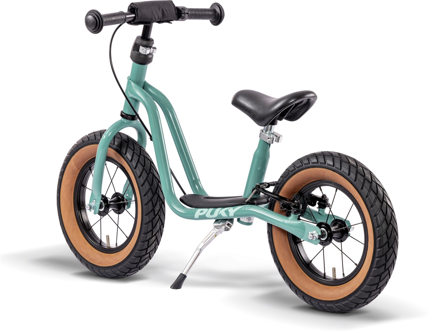 Puky LR XL BR - Bicicletta senza pedali turchese per bambini dai 3 anni, sella e manubrio regolabili, freno a V, telaio robusto