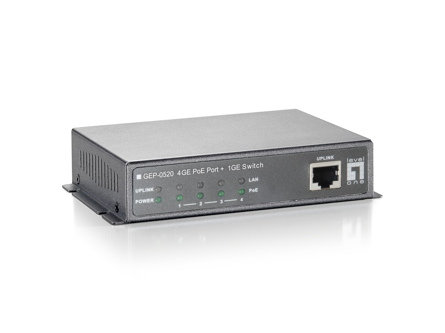 LevelOne GEP-0520 Switch di rete Gigabit Ethernet 5 Porte (4 x PoE) 10/100/1000 Mbps con Supporto Power over Ethernet (PoE)