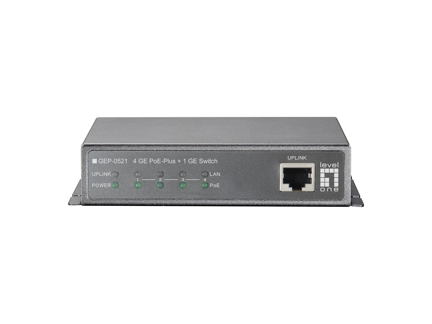 LevelOne GEP-0521 Switch di Rete Non Gestito Gigabit Ethernet (10/100/1000) con 5 Porte RJ-45 e Supporto Power over Ethernet (PoE) - Grigio, 120W