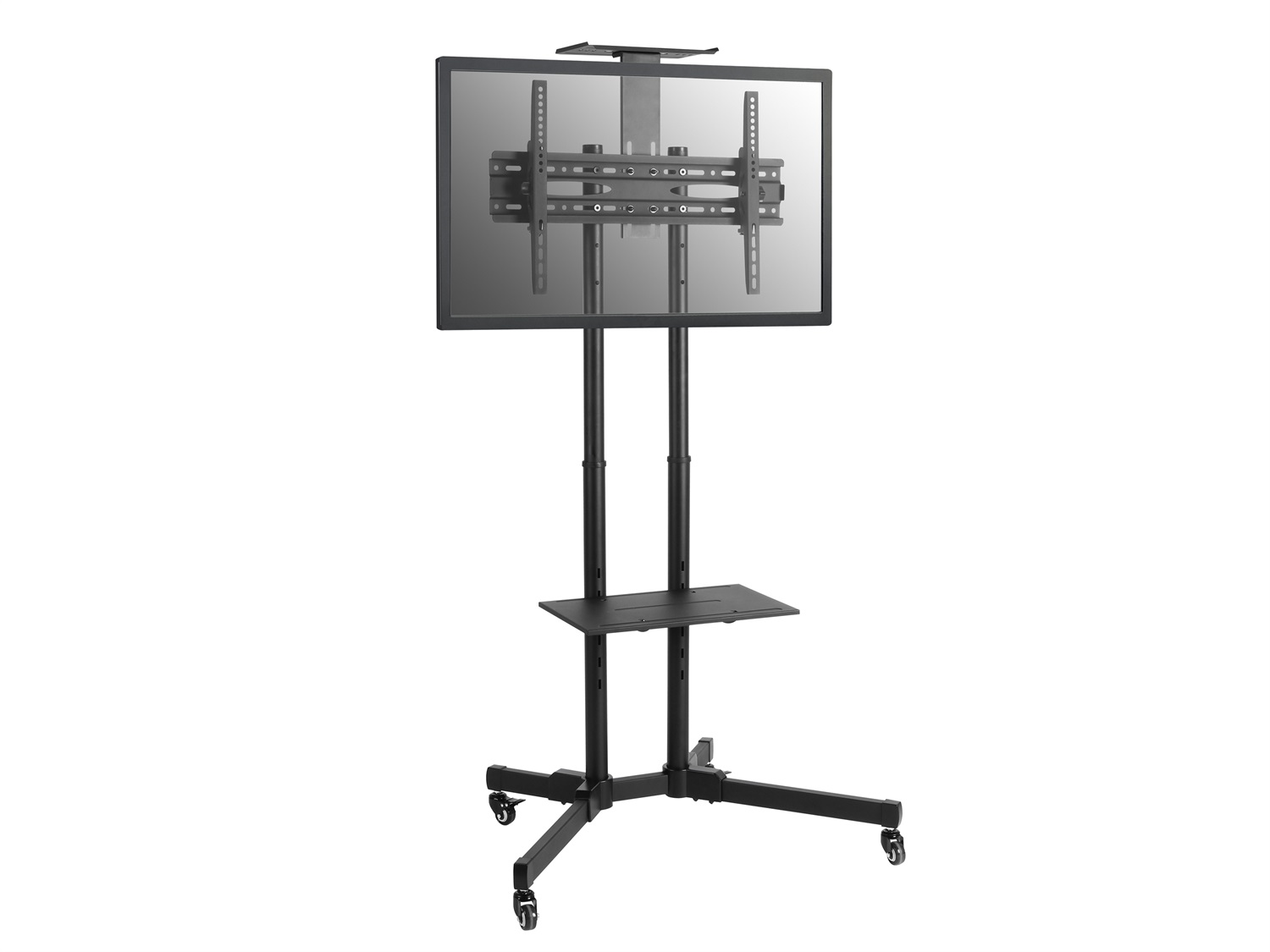 Equip 650603 Supporto da Pavimento per TV a Schermo Piatto 70'' (177,8 cm) Nero - Regolabile, con Scomparto e Ruote