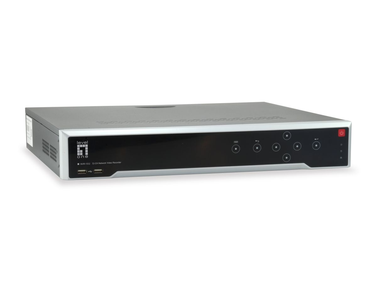 LevelOne NVR-1332 Videoregistratore di rete (NVR) 32 canali, Risoluzione 3840 x 2160 Pixel, Formati H.264/H.265, Capacità 32 TB, Interfaccia SATA