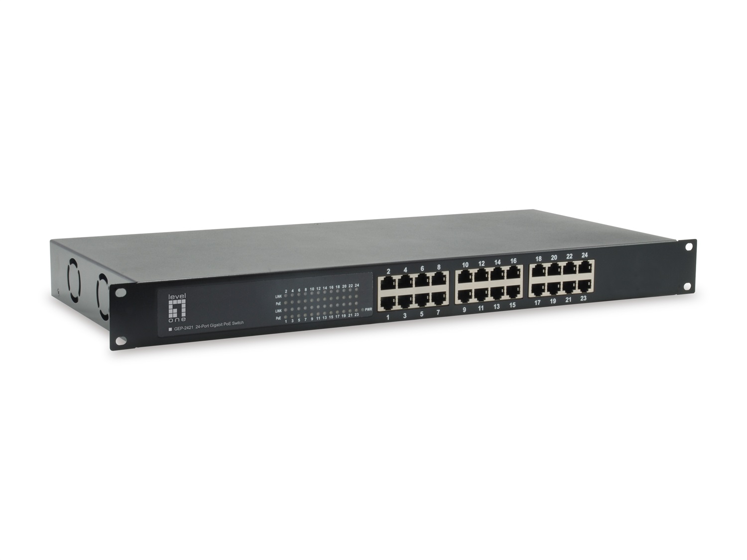 LevelOne GEP-2421W630 Switch di Rete Non Gestito 24 Porte Gigabit Ethernet (10/100/1000) con Supporto Power over Ethernet (PoE) - Nero