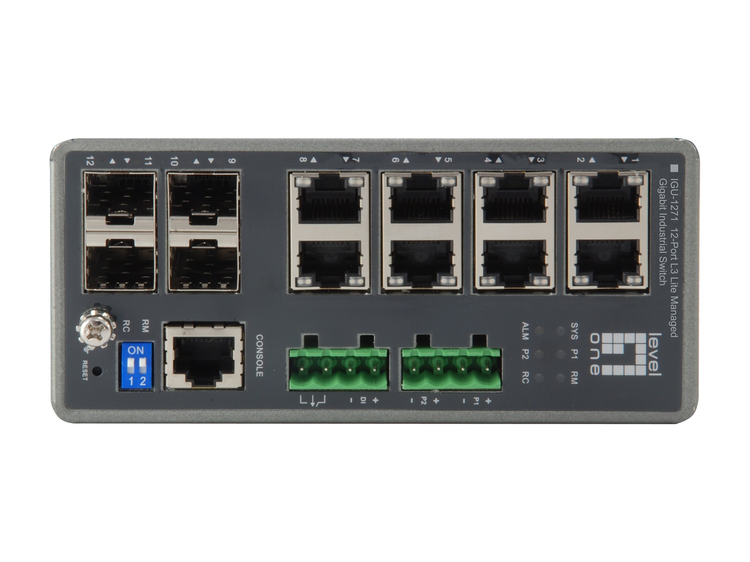 LevelOne IGU-1271 Switch di Rete Gestito L3 con 8 Porte Gigabit Ethernet (10/100/1000) - Grigio