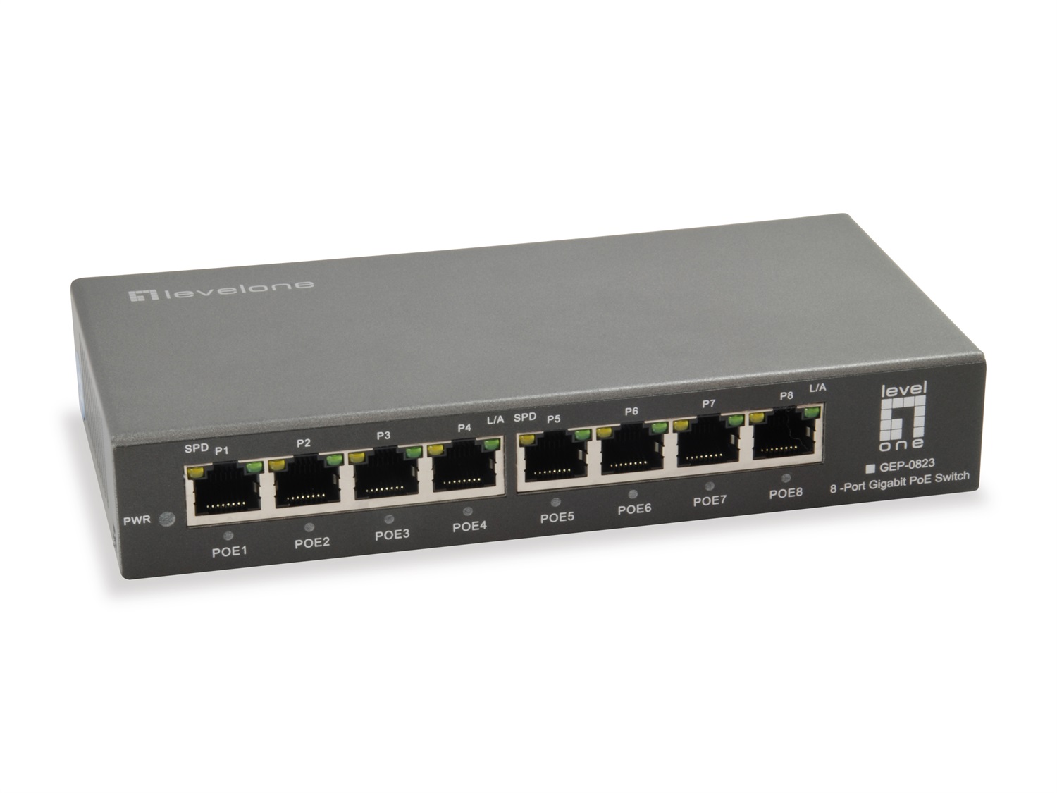 LevelOne GEP-0823 Switch di Rete Gigabit Ethernet 8 Porte PoE 120W 10/100/1000 Mbps
