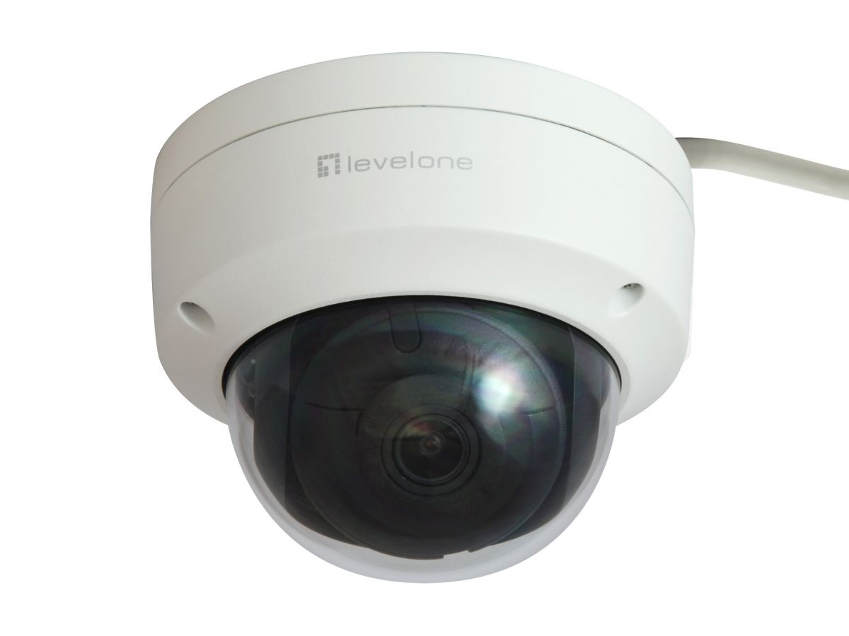 LevelOne FCS-3404 Telecamera di Sicurezza IP 6MP Cablata Interno/Esterno Cupola Bianco con Visione Notturna e IP67