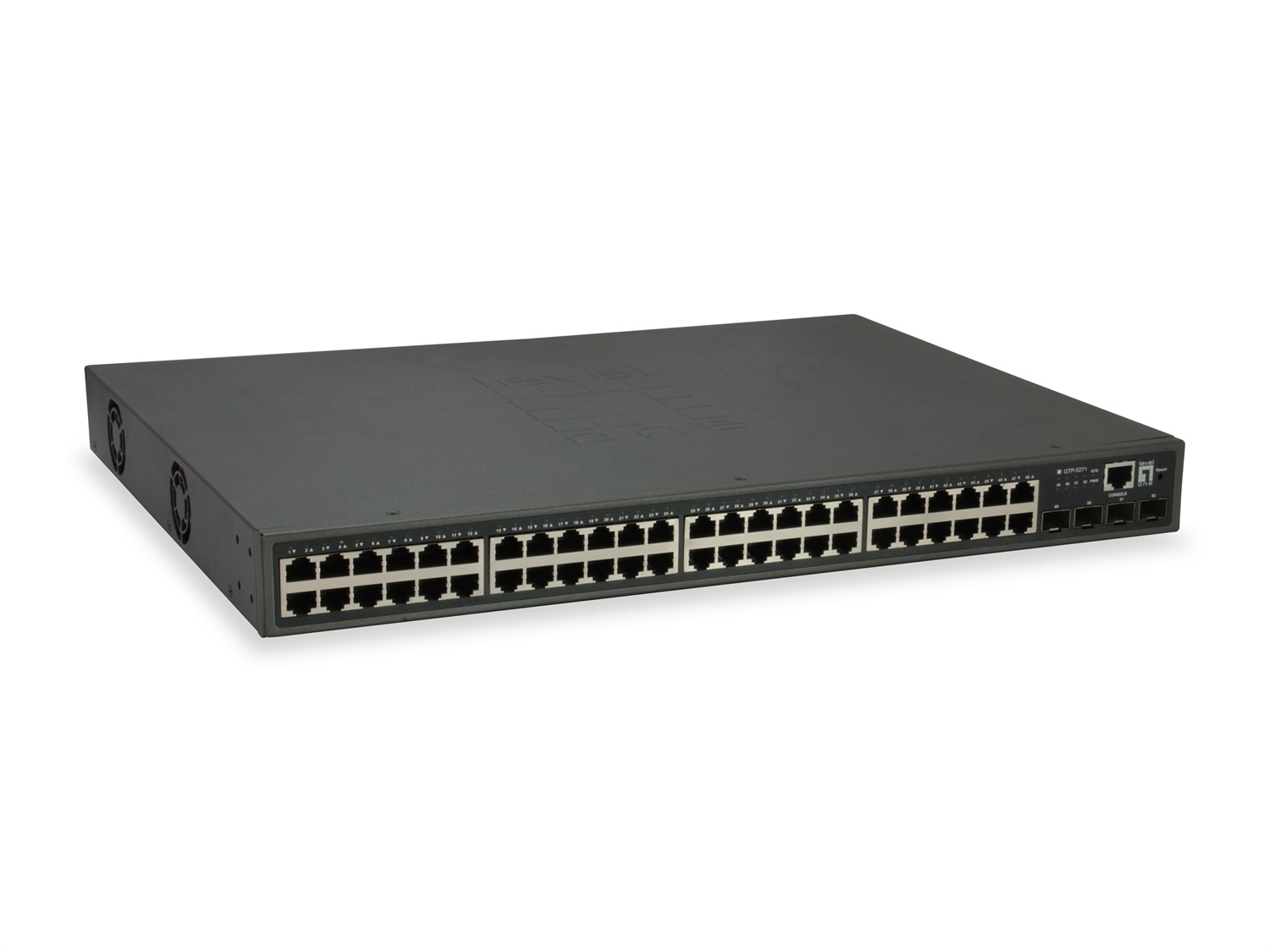 LevelOne GTP-5271 Switch di Rete Gestito L3 Lite 52 Porte Gigabit Ethernet (10/100/1000) con Supporto Power over Ethernet (PoE) 400W e 4 Porte 10GbE SFP
