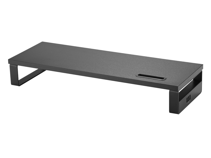 Equip 650881 Supporto da Tavolo per Monitor/TV Regolabile Nero con 3 Porte USB