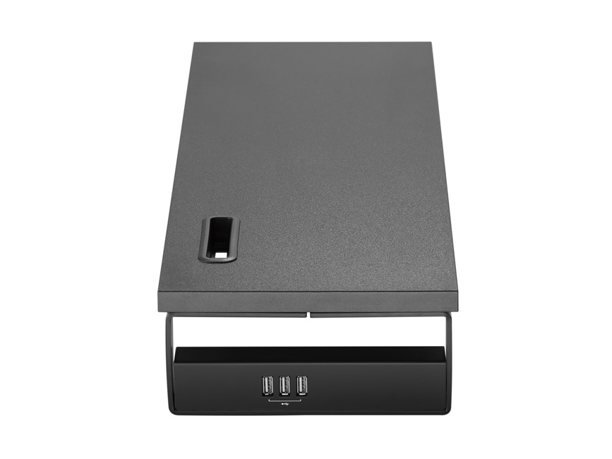 Equip 650881 Supporto da Tavolo per Monitor/TV Regolabile Nero con 3 Porte USB