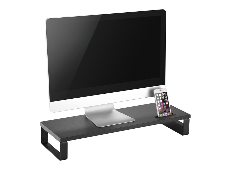 Equip 650881 Supporto da Tavolo per Monitor/TV Regolabile Nero con 3 Porte USB