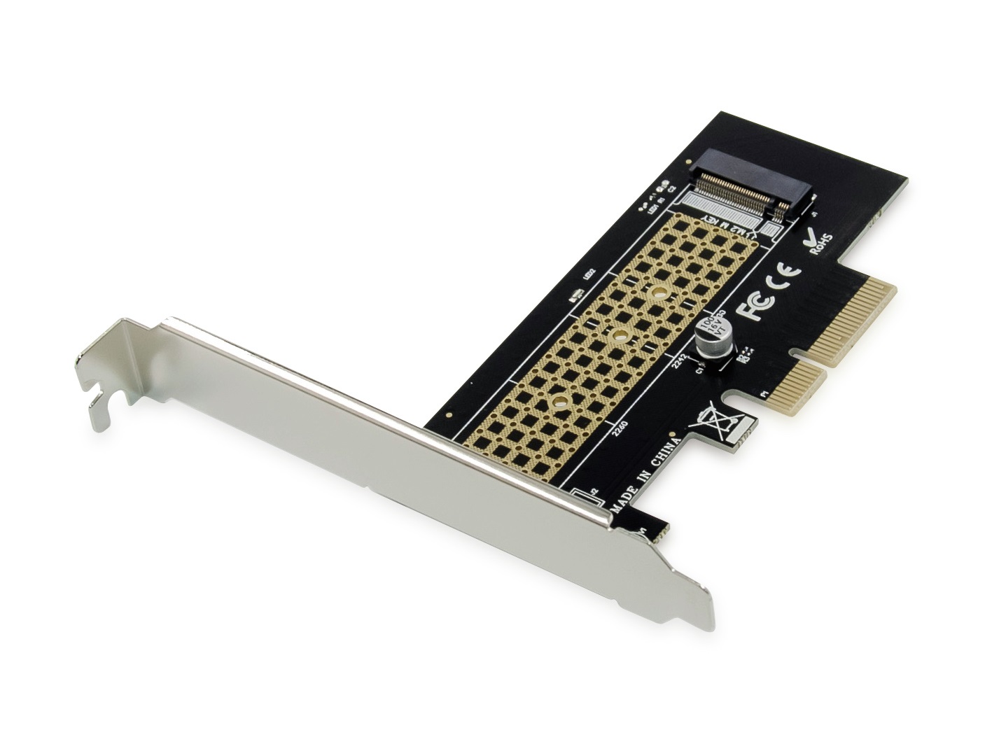 Conceptronic EMRICK05BS - Adattatore PCIe SSD M.2-NVMe con supporto PCIe Gen 3.0x4, compatibile con SSD M.2 2230/2242/2260/2280